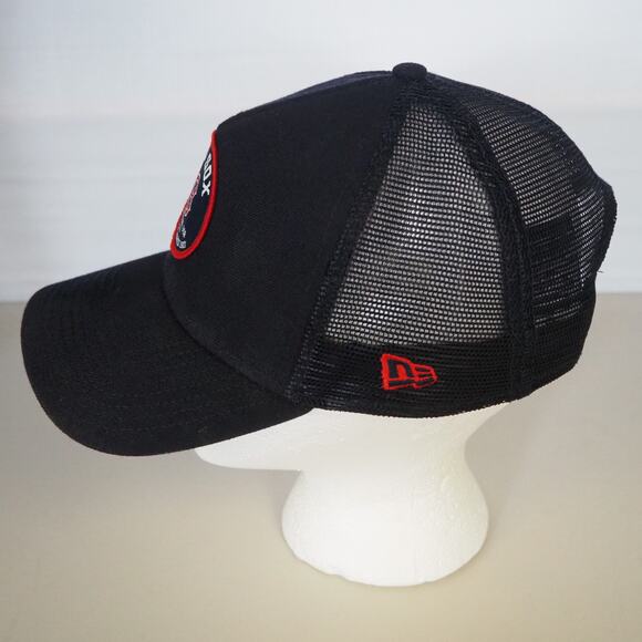 Boston Red Sox New Era Circle Patch A-Frame 9FORTY Snapback Hat -MLB Trucker - Picture 2 of 9